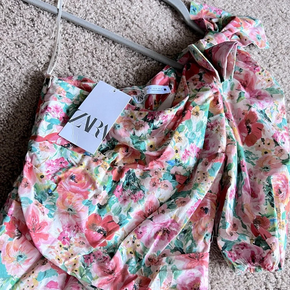 Zara floral dress multi color size XS NWT💕PRICE FIRMED💕 - Picture 3 of 4